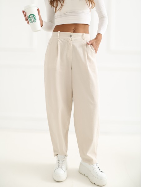 Kelnės-IT-SP-FL8916-1.60-šviesiai smėlio spalvos