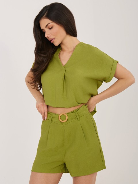 Szorty-D60103M62612KA3-oliwkowy 2