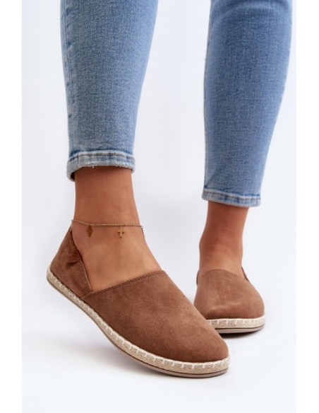 Women's Suede Espadrilles Brown Vulcano