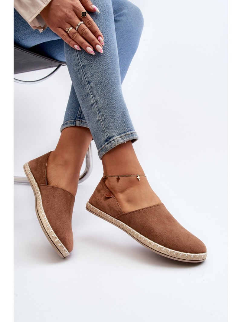 Women's Suede Espadrilles Brown Vulcano