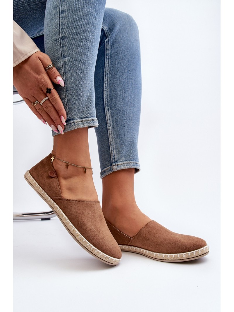 Women's Suede Espadrilles Brown Vulcano