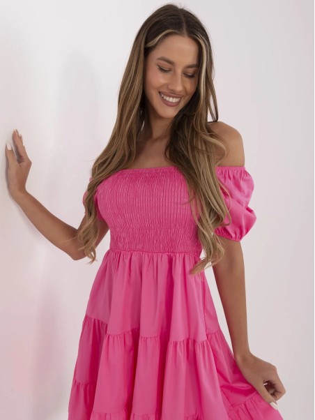 Suknelė-MI-SK-A2561.89-tamsiai rožinė