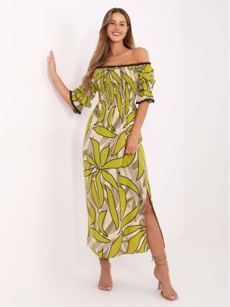 Suknelė-LK-SK-510095.89-chaki spalvos