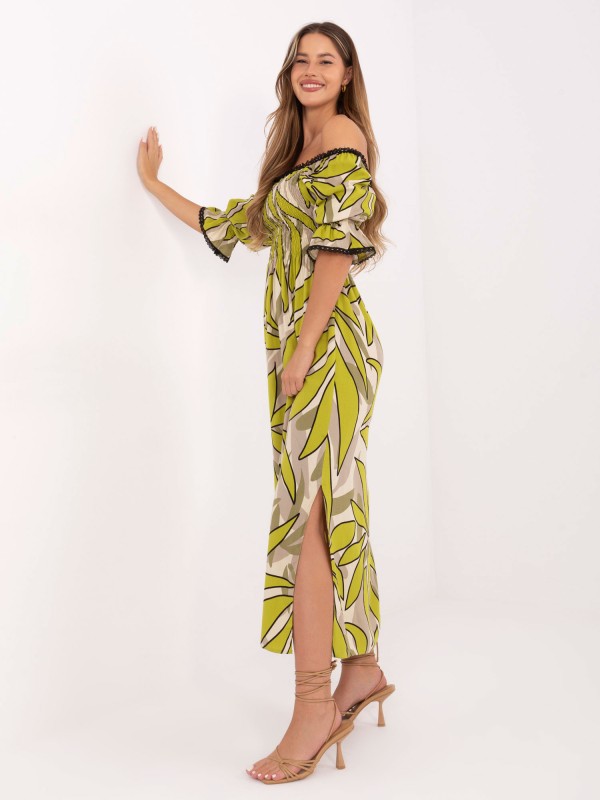 Suknelė-LK-SK-510095.89-chaki spalvos