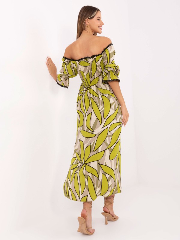 Suknelė-LK-SK-510095.89-chaki spalvos