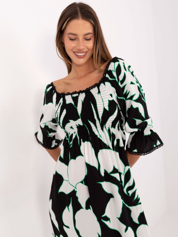 Suknelė-LK-SK-510095.89-juoda ir balta