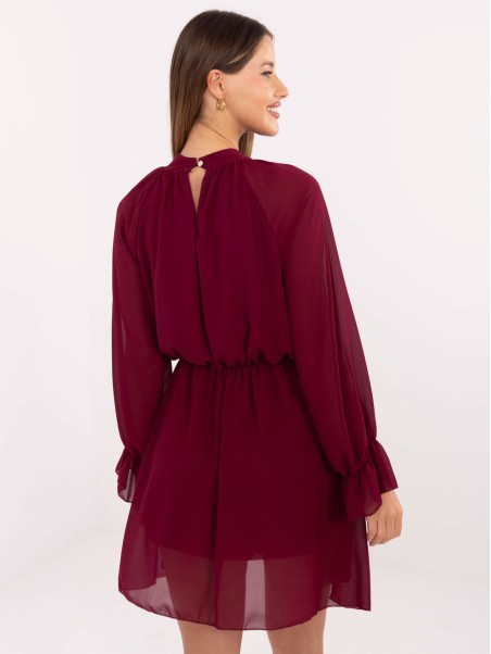 Suknelė-MI-SK-A1554.26-bordo spalvos