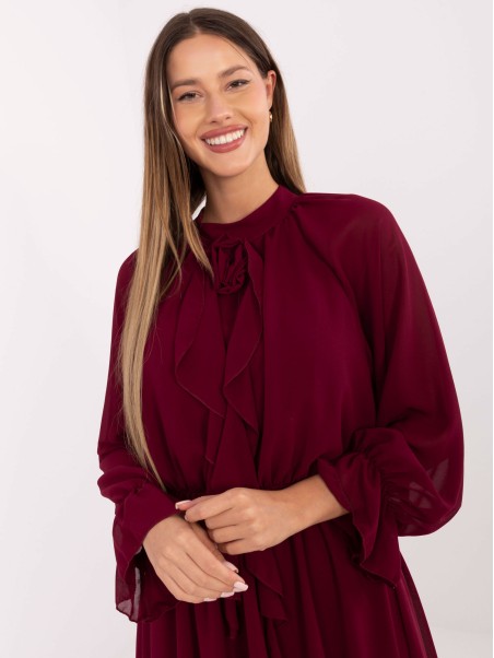 Suknelė-MI-SK-A1554.26-bordo spalvos