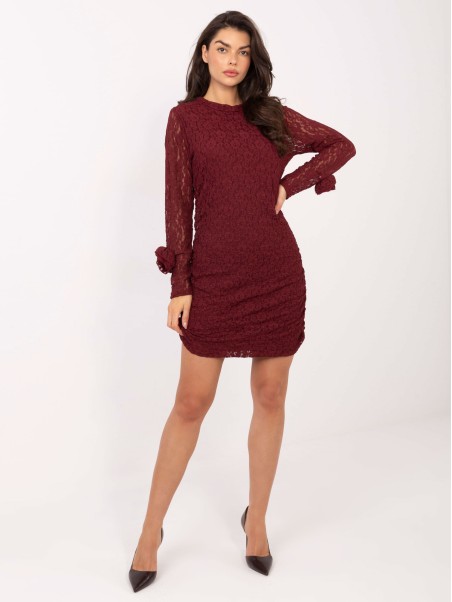 Suknelė-IT-SK-9913.30-bordo spalvos