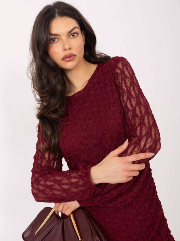 Suknelė-IT-SK-9975.99-bordo spalvos