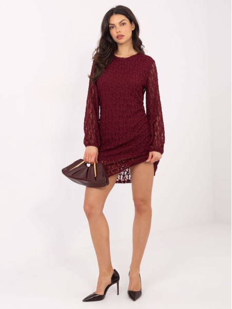 Suknelė-IT-SK-9975.99-bordo spalvos