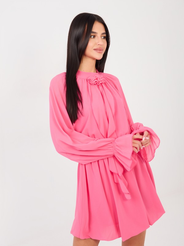 Suknelė-MI-SK-A1554.67-tamsiai rožinė