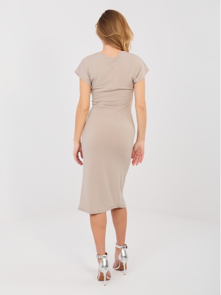 Suknelė-IT-SK-20817.70-tamsiai smėlio spalvos