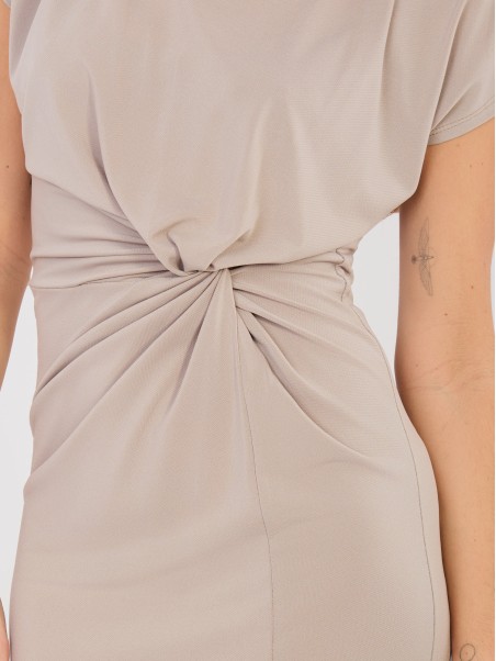 Suknelė-IT-SK-20817.70-tamsiai smėlio spalvos