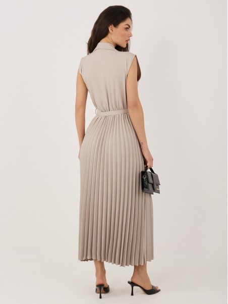 Suknelė-IT-SK-21558.86-tamsiai smėlio spalvos