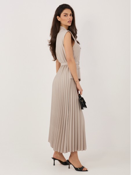 Suknelė-IT-SK-21558.86-tamsiai smėlio spalvos