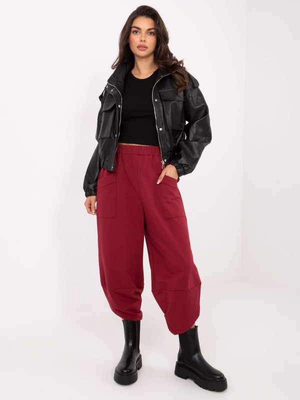 Spodnie dresowe-RV-DR-9719-1.22-bordowy