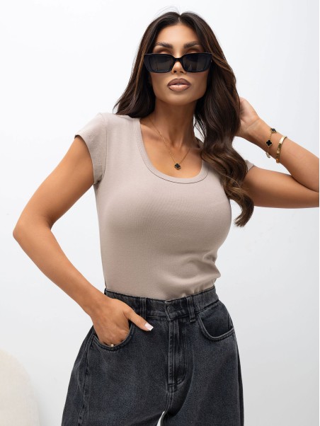 T-shirt-RV-TS-A1360.02P-ciemny bezowy