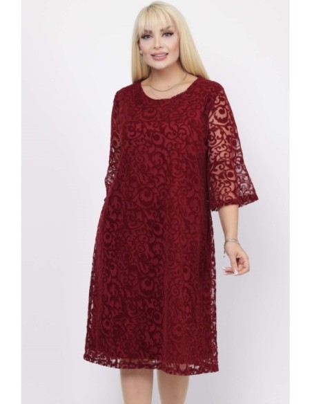 Bordo spalvos suknelė ❤️ Suknelės apkūnioms