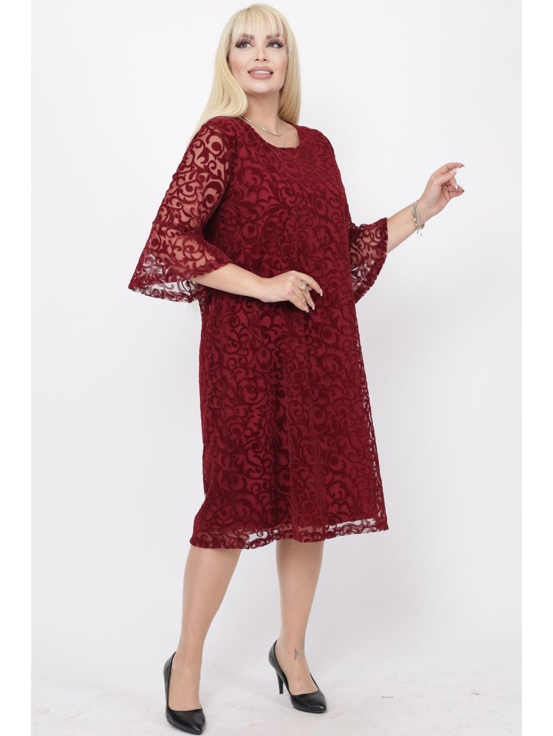 Bordo spalvos suknelė ❤️ Suknelės apkūnioms