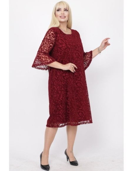 Bordo spalvos suknelė ❤️ Suknelės apkūnioms