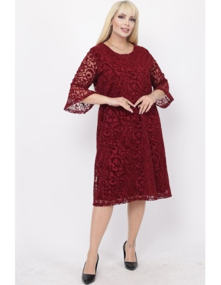 Bordo spalvos suknelė ❤️ Suknelės apkūnioms