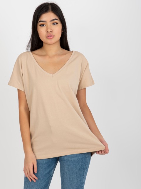 T-shirt-RV-TS-4832.61P-beżowy 2
