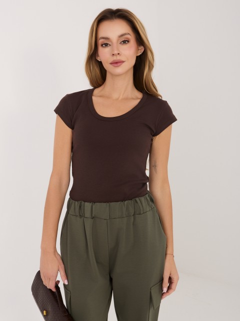 T-shirt-RV-TS-A1360.02P-ciemny brązowy 2