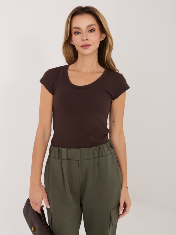T-shirt-RV-TS-A1360.02P-ciemny brązowy
