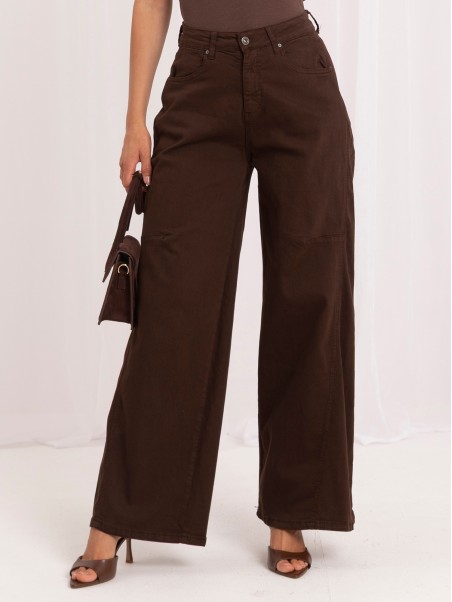 Spodnie jeans-IR-SP-TK512.81-brązowy