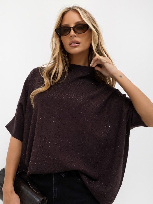 Sweter-IR-SW-BWC6617.75-ciemny brązowy