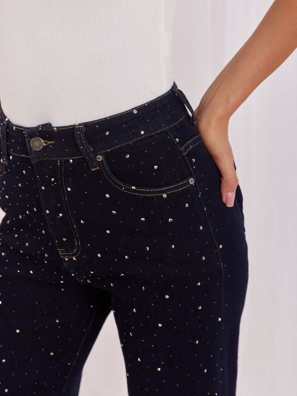 Spodnie jeans-IR-SP-K877-1.14-granatowy
