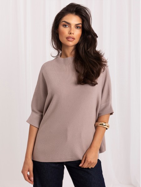 Sweter-IR-SW-BWC6617.75-ciemny bezowy