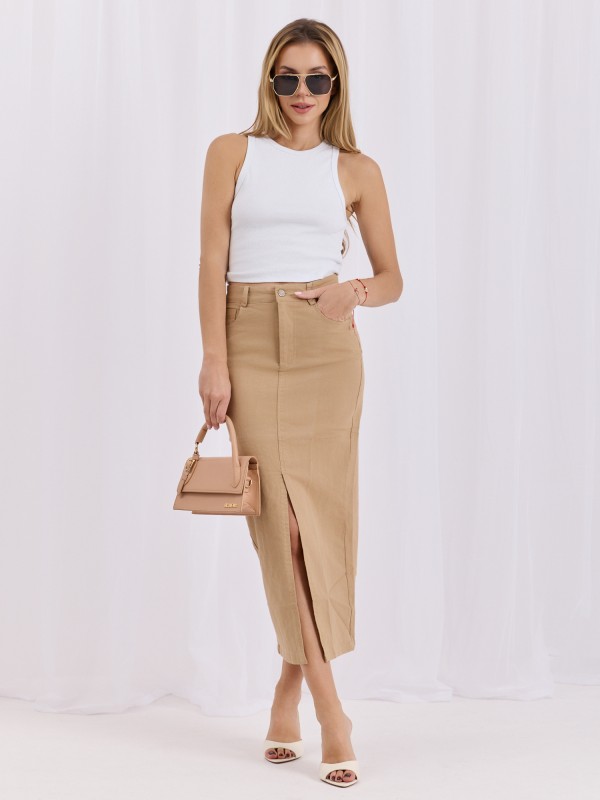 Spódnica-HM-SD-MC6290.49-camelowy
