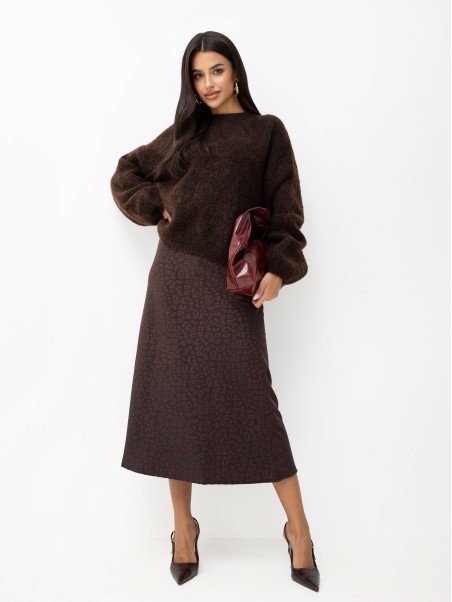 Sweter-PM-SW-F548.77-ciemny brązowy