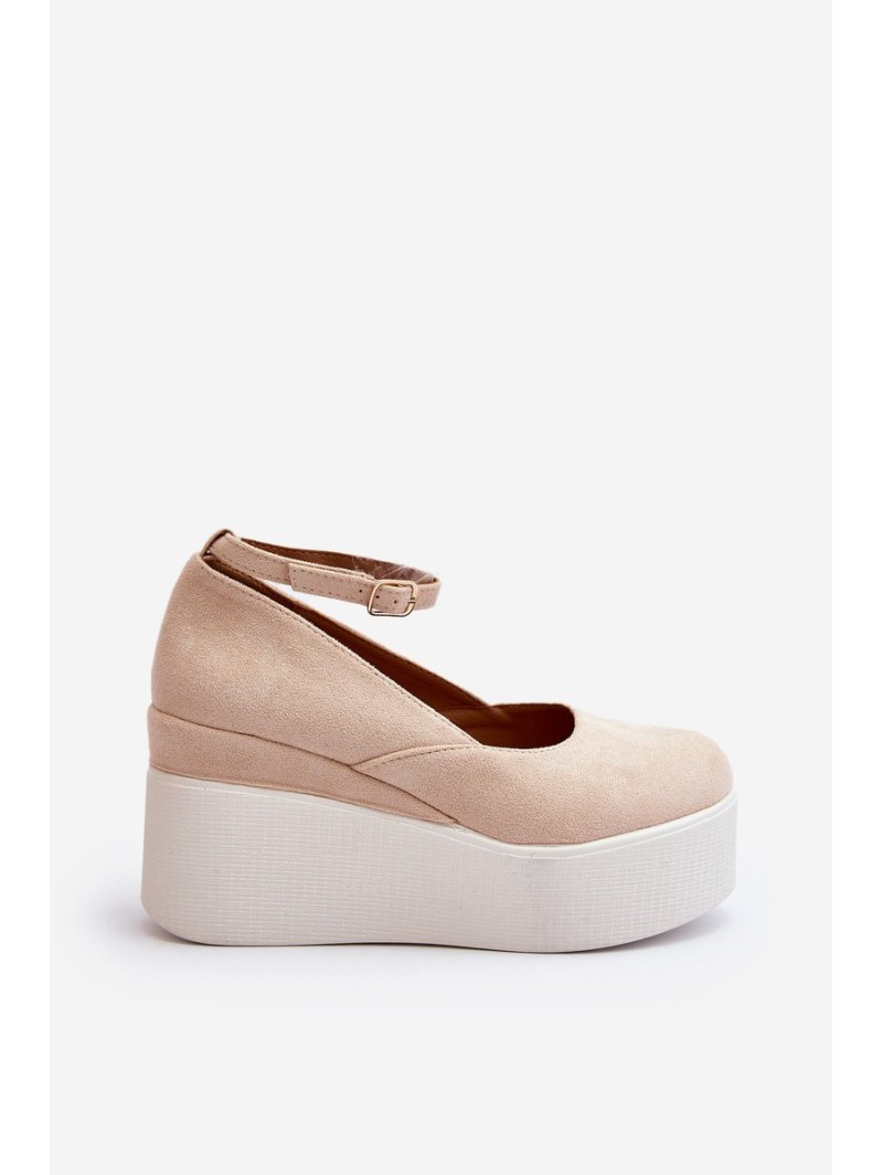 Women's Wedge Espadrilles in Light Beige Malla