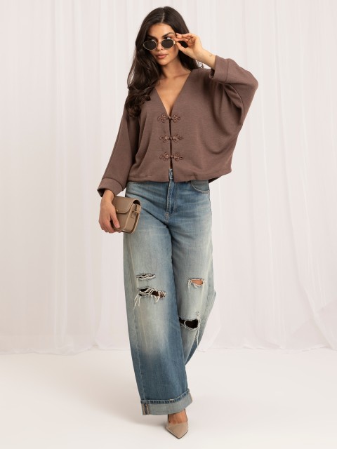 Sweter-MI-SW-3544.79-ciemny bezowy