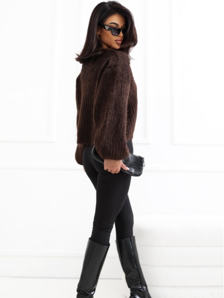Sweter-PM-SW-F550.27-ciemny brązowy