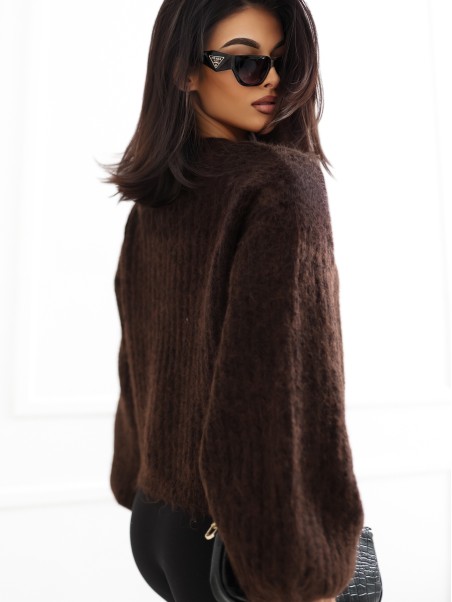 Sweter-PM-SW-F550.27-ciemny brązowy