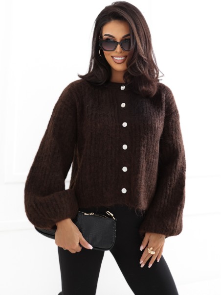 Sweter-PM-SW-F550.27-ciemny brązowy