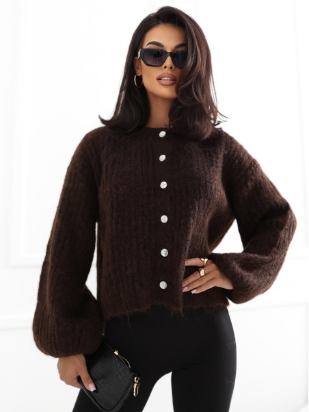 Sweter-PM-SW-F550.27-ciemny brązowy