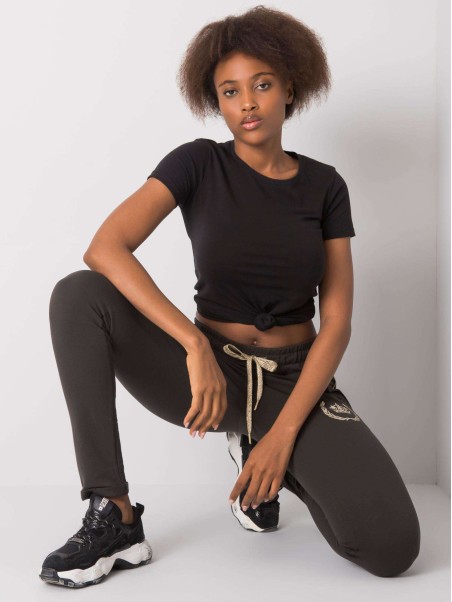 Spodnie dresowe-RV-DR-6450.17-ciemny khaki