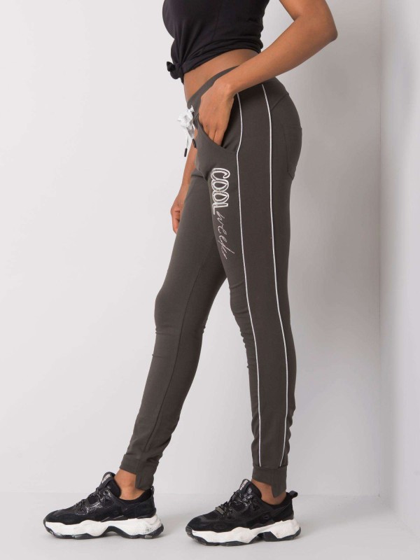 Spodnie dresowe-RV-DR-6499.27-ciemny khaki