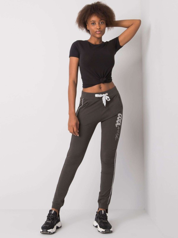 Spodnie dresowe-RV-DR-6499.27-ciemny khaki