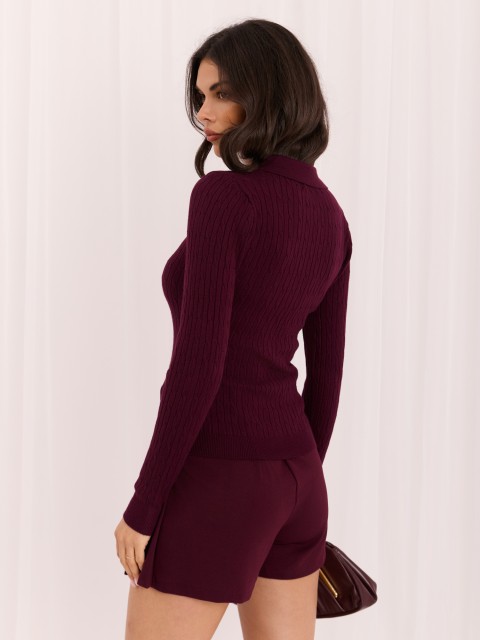 Sweter-PM-SW-DF61080.67-ciemny fioletowy