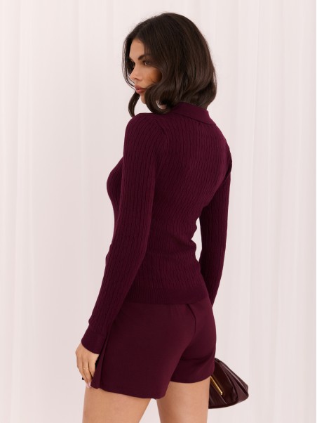 Sweter-PM-SW-DF61080.67-ciemny fioletowy