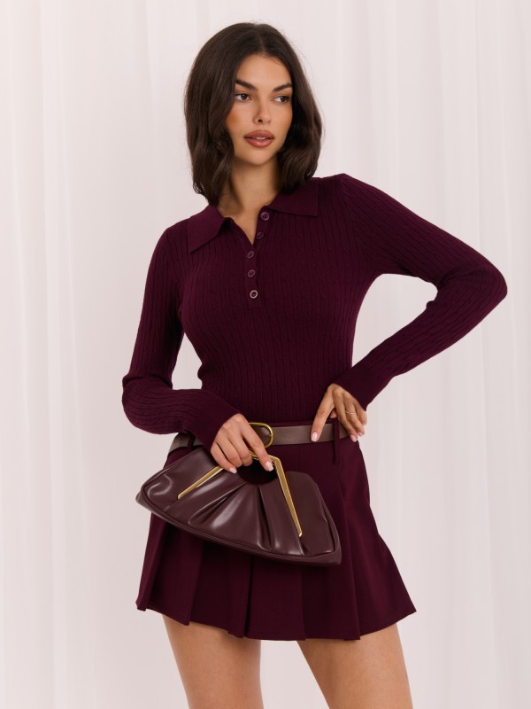 Sweter-PM-SW-DF61080.67-ciemny fioletowy