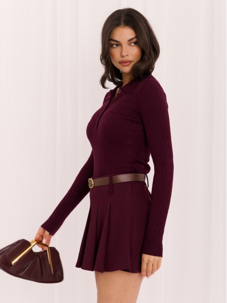 Sweter-PM-SW-DF61080.67-ciemny fioletowy
