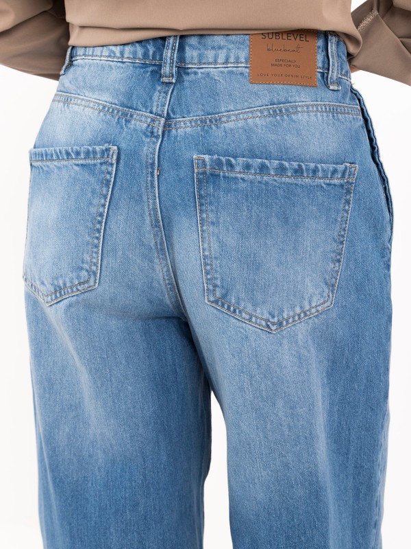 Spodnie jeans-D80044AH62683L233-jasny niebieski