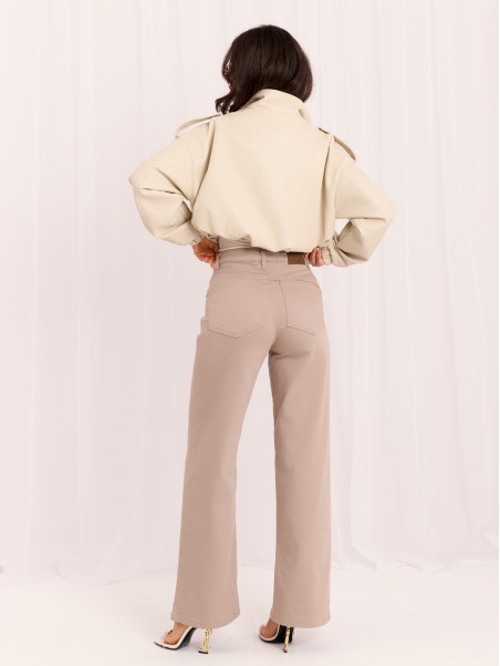 Spodnie jeans-D60140BA62672A1-ciemny bezowy